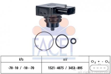 Датчик тиску повітря VW Golf/Jetta/Passat/Touran 1.2-3.6 i/TSI/FSI/TDI/SDI 03-> FACET 10.3275