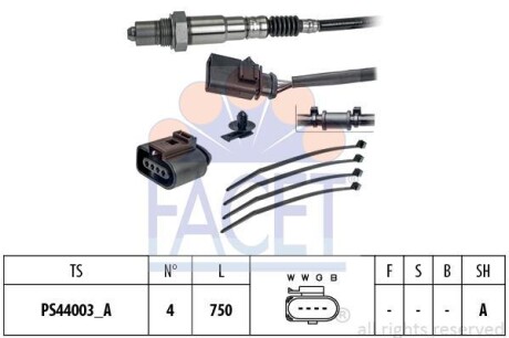 Фото автозапчасти лямбда-зонд Audi A1/A3 1.4 TFSI 03-15/ A6/A8 4.2 FSI 06-12/ Q7 3.6 FSI 05-10/ Skoda 1.4 TSI/1.6 FSI Fabia/Octavia/Rapid 04-13/ Superb 04-15/ VW Caddy 1.4/2.0i 04-15/Golf/Jetta/Passat 1.4 TSI/1.6 FSI 04-16/ T5 2.0/3.2i 03-09/ Tiguan/Touran 1.4 TSI/1.6 FACET 10.8204