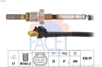 Фото автозапчасти czujnik temp. spalin FACET 220151