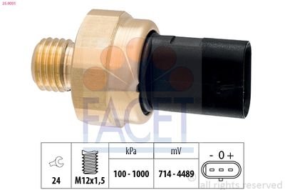 Фото автозапчастини датчик тиску оливи FACET 25.0001