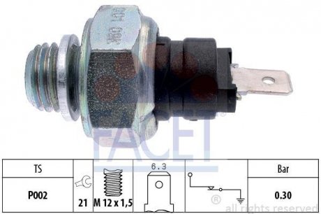 Фото автозапчастини датчик тиску оливи OM 601/611 >03 FACET 7.0001