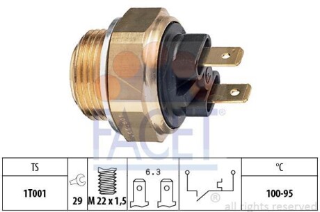 Фото автозапчасти датчик включения вентилятора Opel Corsa/Kadett/Omega 1.0-3.0 i/D/TD 82- FACET 7.5019