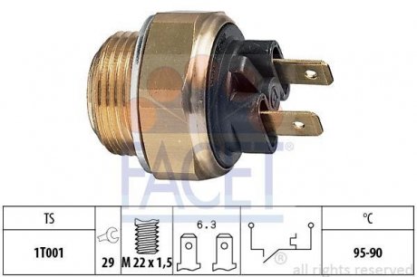 Фото автозапчасти датчик включения вентилятора Opel Kadett 1.2i 84-86/ Citroen AX/CX 86-97/ VW Derby 77-84 FACET 75020