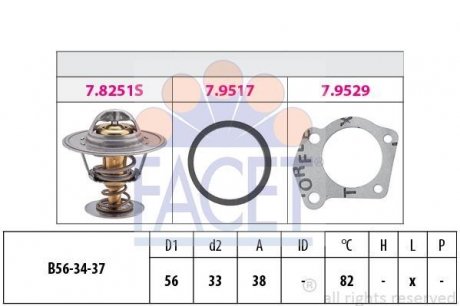 Фото автозапчастини термостат LANCIA Y 1,0 85-89 FACET 78251