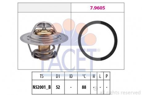 Фото автозапчасти термостат системи охолодження FACET 78312 (фото 1)