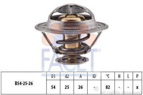 Фото автозапчастини термостат, охлаждающая жидкость FACET 7.8314S