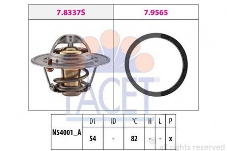 Фото автозапчастини термостат 82°С Nissan Micra 93- FACET 78334