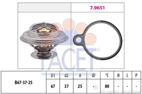 Фото автозапчастини термостат Mercedes Benz 100/T1/T2 OM616/617 82- FACET 7.8613