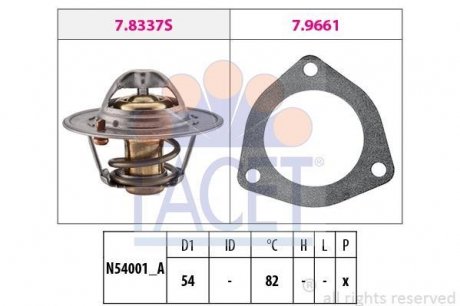 Фото автозапчасти термостат 82°С Nissan Micra 93- FACET 78644