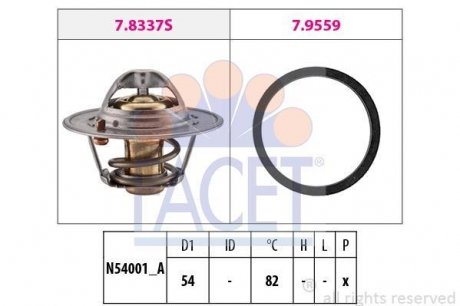 Фото автозапчасти термостат 82°С Nissan Micra 93- FACET 78667