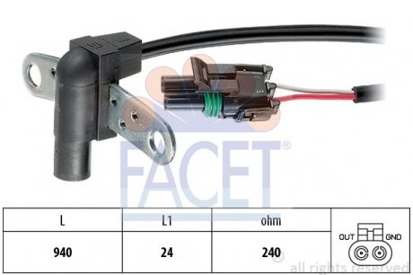 Фото автозапчастини датчик колінвалу FACET 9.0010