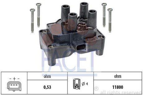 Фото автозапчасти котушка запалення FACET 96381