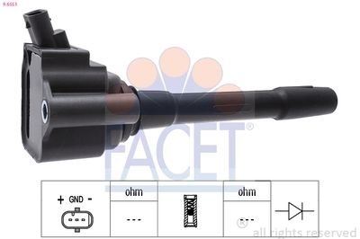 Фото автозапчастини котушка системи запалювання FACET 9.6551