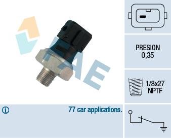 Фото автозапчастини датчик тиску масла (0,35Бар, 1 pin, чорн) HONDA ACCORD VI, CIVIC VI, LAND ROVER DEFENDER, DISCOVERY I, FREELANDER I, MG MG TF, MGF, ROVER 100, 100 / METRO, 200, 200 II, 25 I 1.1-2.5D 10.88-12.09 FAE 12470