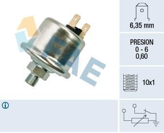 Фото автозапчастини датчик тиску масла NISSAN 0-6 BAR 2 PIN M10x1mm FAE 14930