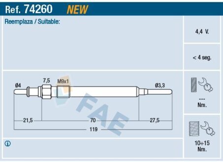 Фото автозапчастини автозапчасть FAE 74260