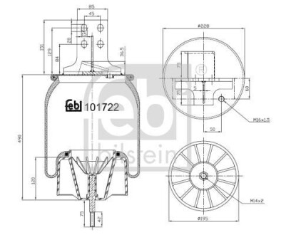 Фото автозапчасти пневмоподушка FEBI BILSTEIN 101722