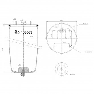 Фото автозапчастини пневмоподушка підвіски FEBI BILSTEIN 106563