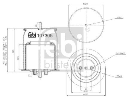 Фото автозапчастини пневмоподушка FEBI BILSTEIN 107305