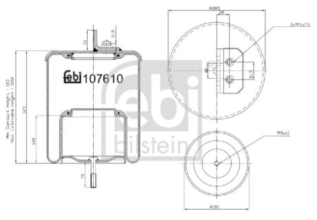 Фото автозапчастини пневмоподушка FEBI BILSTEIN 107610