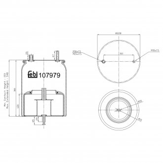 Фото автозапчасти пневмоподушка VOLVO FH, FH II, FH16, FH16 II, FM 01.03- FEBI BILSTEIN 107979