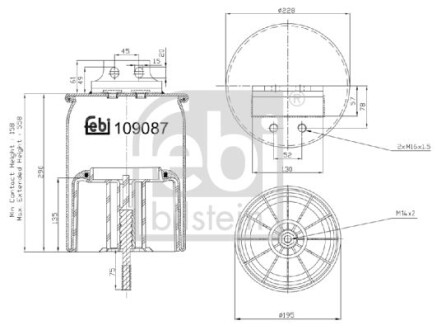 Фото автозапчасти пневмоподушка FEBI BILSTEIN 109087