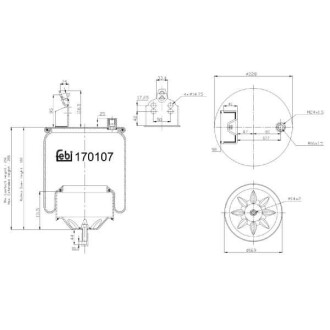 Фото автозапчасти пневмоподушка VOLVO FH, FH12, FH16, FL, FL6, FM, FM10, FM12, FM7, FM9, FMX 09.85- FEBI BILSTEIN 170107