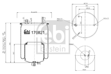 Фото автозапчасти пневмоподушка FEBI BILSTEIN 170821