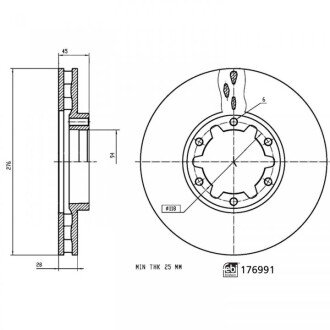 Фото автозапчастини гальмівний диск FEBI BILSTEIN 176991