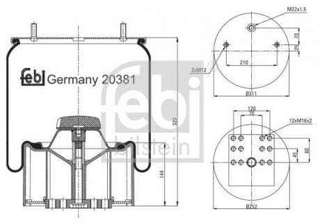 Фото автозапчасти подушка амортизуюча FEBI BILSTEIN 20381