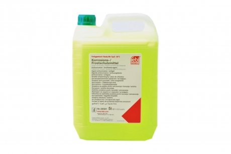 Жидкость радиатора (тип охладителя G12) (5L, -30°C), без силикатов, зеленый, включает: моно-этиленгликоль FEBI BILSTEIN 26581