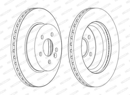 Фото автозапчастини комплект гальмівних дисків передні лівий/правий (з гвинтами) MERCEDES M (W163) 2.3-4.3 02.98-06.05 FERODO DDF1036C