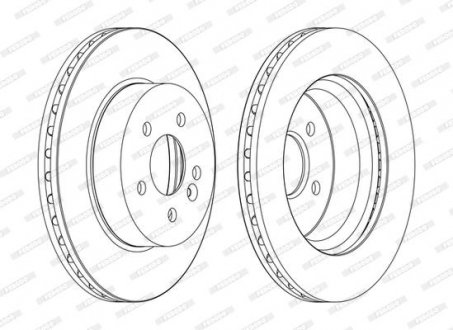 Комплект тормозных дисков передний левый/правый (с винтами) MERCEDES M (W163) 2.3-4.3 02.98-06.05 FERODO DDF1036C (фото 1)
