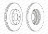 Комплект тормозных дисков (цена за штуку, комплект 2 шт.) передние левая/правая CHEVROLET ASTRA, CORSA; OPEL ASTRA G, ASTRA G CLASSIC 1.2-2.0D 08.94-12.11 FERODO DDF1041C (фото 2)