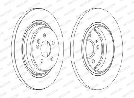 Комплект тормозных дисков (2 шт) задний левый/правый (с винтами) MERCEDES M (W163) 2.3-5.4 02.98-06.05 FERODO DDF1099C (фото 1)