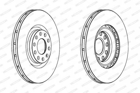 Фото автозапчасти тормозной диск передний левый/правый AUDI A4 B5, A4 B6, A4 B7, A4 B8, A6 C5, ALLROAD C5 1.8-4.2 04.95-12.15 FERODO DDF1166C-1