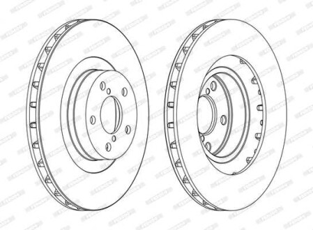 Фото автозапчасти комплект тормозных дисков (цена за штуку, комплект 2 шт.) передние левая/правая SUBARU BRZ, FORESTER, IMPREZA, LEGACY III, LEGACY IV, LEGACY V, OUTBACK, XV 1.6-3.0 03.94- FERODO DDF1175C