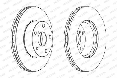 Комплект гальмівних дисків (2 шт.) передні лівий/правий TOYOTA RAV 4 II 1.8-2.4 05.00-11.05 FERODO DDF1216C