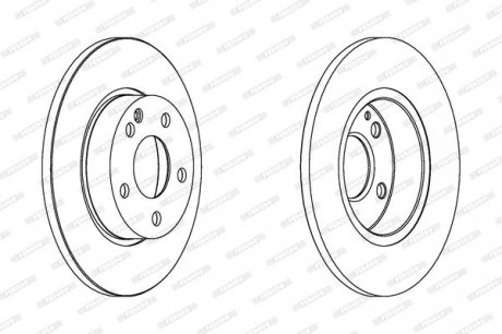 Комплект тормозных дисков (цена за штуку, комплект 2 шт.) передние левая/правая MERCEDES A (W169) 1.5/2.0D 09.04-06.12 FERODO DDF1219C (фото 1)
