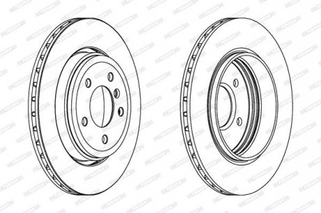Комплект задних тормозных дисков левая/правая BMW 3 (E46) 2.5/3.0/3.0D 10.99-12.07 FERODO DDF1280C