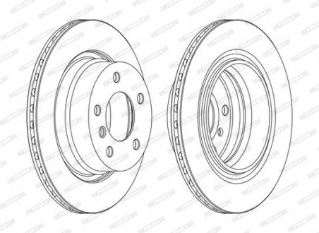 Комплект тормозных дисков (цена за штуку, комплект 2 шт.) задние левая/правая BMW 3 (E46), Z4 (E85), Z4 (E86) 2.0-3.0 12.98-02.09 FERODO DDF1285C (фото 1)