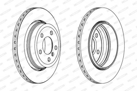 Тормозной диск задний левая/правая BMW X3 (E83) 2.0-3.0D 09.03-12.11 FERODO DDF1297C-1