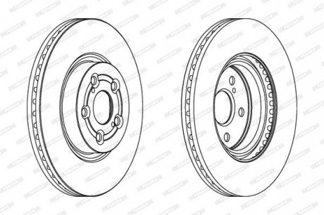 Фото автозапчасти тормозной диск передний левый/правый TOYOTA AVENSIS 2.0-2.4 03.03-11.08 FERODO DDF1315C