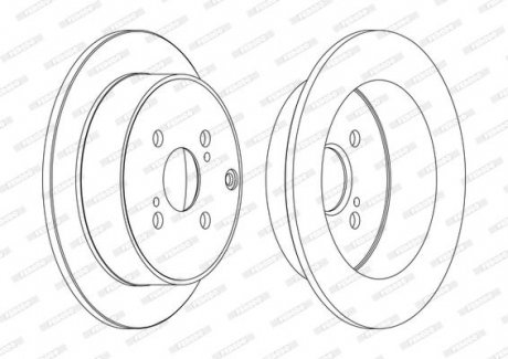 Комплект тормозных дисков (цена за штуку, комплект 2 шт.) задние левая/правая TOYOTA COROLLA VERSO 1.6-2.2D 04.04-03.09 FERODO DDF1409C