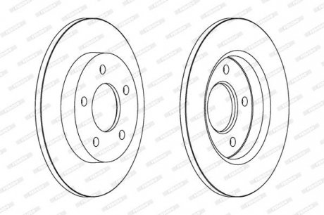 Комплект тормозных дисков (цена за штуку, комплект 2 шт.) задние левая/правая MAZDA 3 1.3-2.2D 10.03-09.14 FERODO DDF1420C