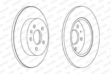 Комплект тормозных дисков (цена за штуку, комплект 2 шт.) задние левая/правая AUDI A4 B6, A4 B7, A4 B8; SEAT EXEO, EXEO ST 1.8-3.2 11.00-05.13 FERODO DDF1423C