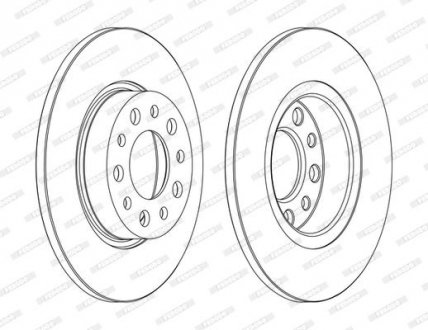 Комплект задних тормозных дисков левая/правая ALFA ROMEO 159, BRERA, GIULIETTA; JEEP RENEGADE 1.4-2.2 06.05- FERODO DDF1450C (фото 1)