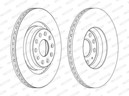 Фото автозапчасти комплект тормозных дисков (цена за штуку, комплект 2 шт.) задние левая/правая AUDI A3, Q2, Q3, TT; SEAT LEON, LEON SC, LEON SPORTSTOURER, LEON ST, TARRACO; SKODA KODIAQ, OCTAVIA III, OCTAVIA IV, SUPERB II 1.4-3.6 07.03- FERODO DDF1503C