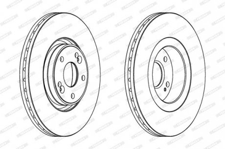 Тормозной диск передний левый/правый (с винтами) RENAULT CAPTUR I, LAGUNA II 1.6ALK-3.0 03.01- FERODO DDF1511C-1