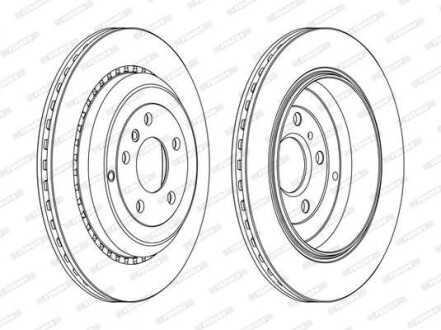 Фото автозапчастини комплект задніх гальмівних дисків лівий/правий MERCEDES GL (X164), M (W164), R (W251, V251) 3.0-5.5 02.05-12.14 FERODO DDF1531C